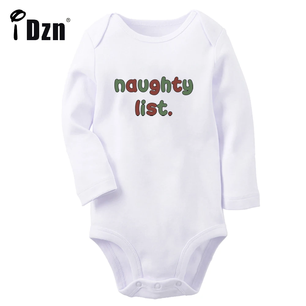 

iDzn NEW Naughty List Baby Boys Fun Rompers Baby Girls Cute Bodysuit Newborn Long Sleeves Jumpsuit Soft Cotton Clothes