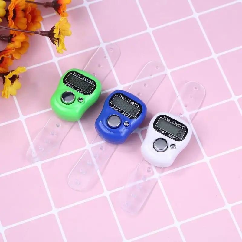 Digital Mini Stitch Marker And Row Finger Counter LCD Electronic Tally Counter For Sewing Knitting Weave Tool Random Color