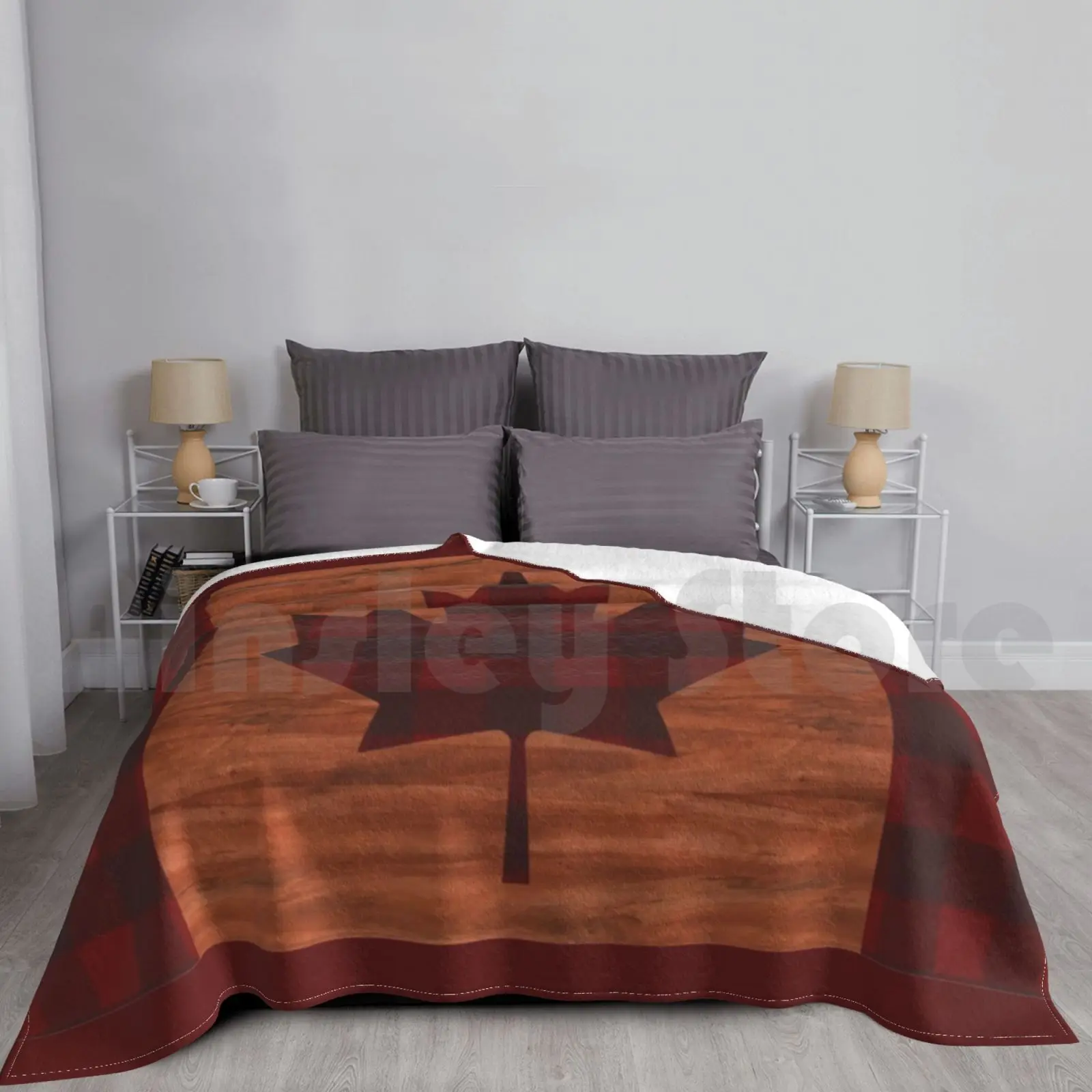 Canada Flag Lumberjack Blanket Fashion Custom Canadian Flag With A Log Drivers Waltz Theme To It