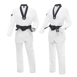 New Taekwondo abbigliamento adulto bambini bambini Karate Suit set di allenamento per arti marziali uniforme Kung Fu per donna uomo cintura bianca