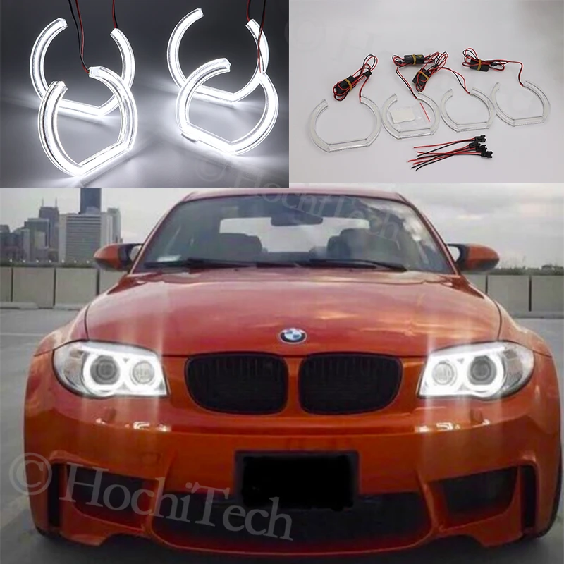 

Кольца Switchback с двумя янтарными белыми кристаллами C LED Angel Eyes Halo для BMW 1 серии E81 E82 E87 E88 2004-2012 XENON HEADLIGHT