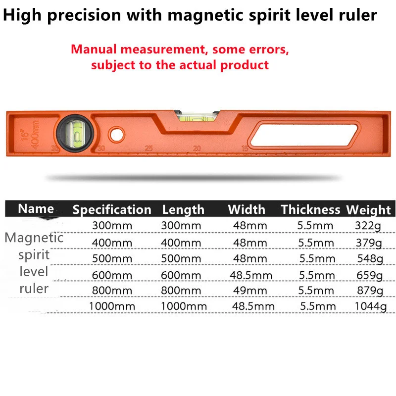 High Precision Mini Magnetic Spirit Level Balance Horizontal Ruler High Bearing Ruler Digital Inclinometer for Home Decoration