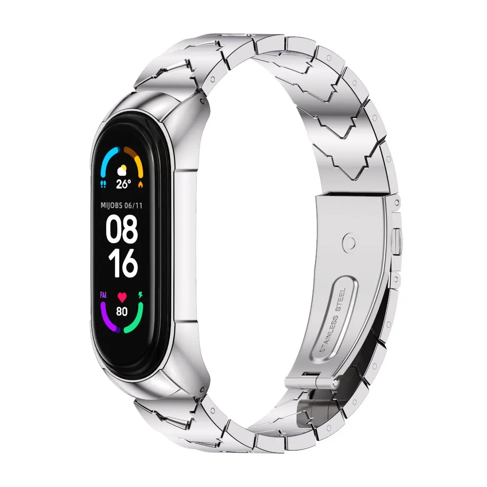 Mi Band 6 5 4 3 Strap For Xiaomi Mi Band 6 Bracelet Mi Band 5 Strap Metal Wristband Pulseira Miband 4 Correa
