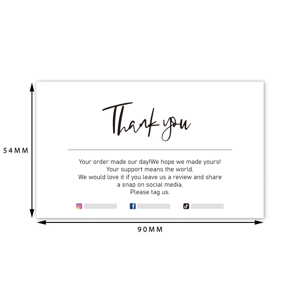 30 Pieces Thank You For Your Order Card Custom Write Your Business Card Small Business Gift Decoration Label Goods Follow Card