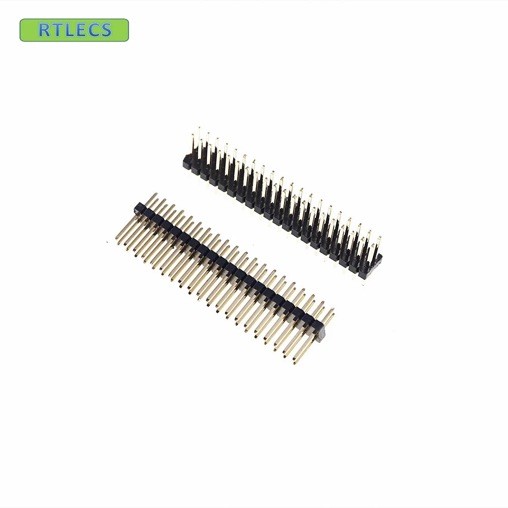 1000pcs 2x20 P 40 pin 1.27mm Pitch Pin Header Male Dual Row Male Straight Gold flash Rohs Reach double rows pitch 1.27