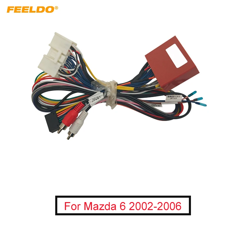 

FEELDO Car Audio Wiring Harness For Mazda 6 2002-2006 Radio Aftermarket Installation 16pin CD/DVD Stereo Wire Adapter