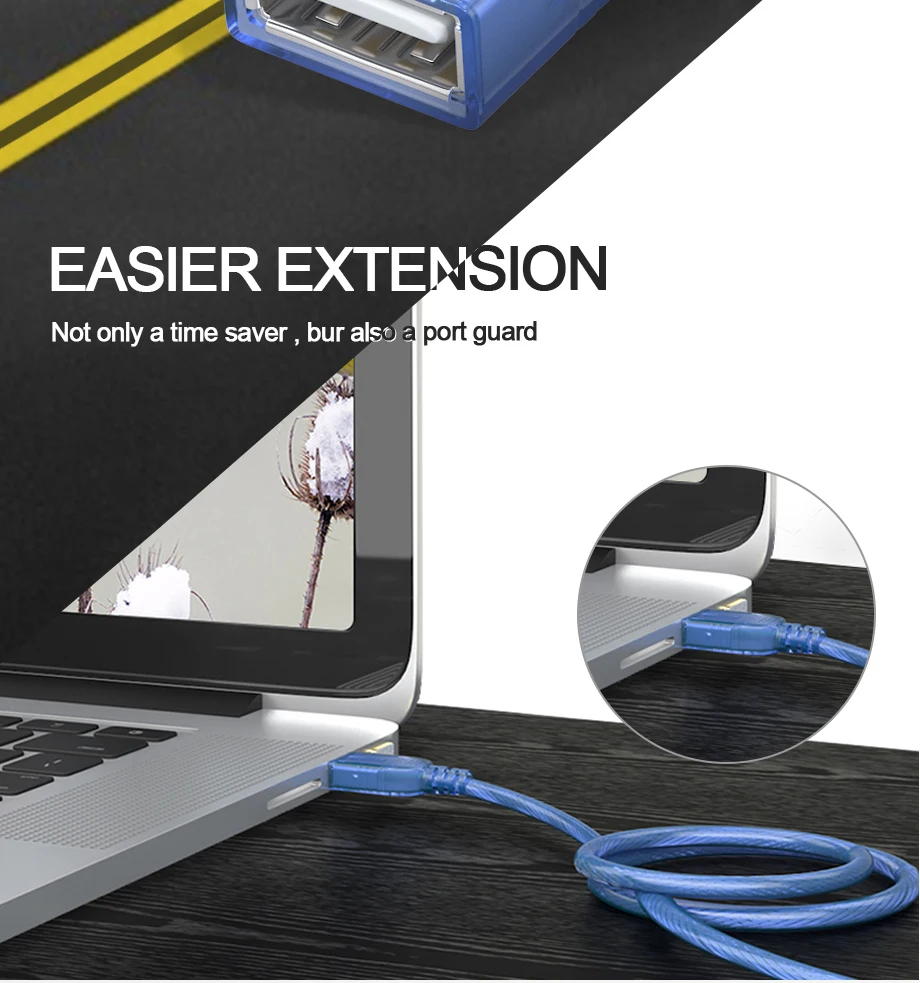 SAMZHE USB 2.0 Verlängerungskabel USB-zu-USB-Kabel 2.0 Stecker auf Buchse Verlängerungskabel Datenkabel für PC, TV, PS4, Computer, Laptop – Detail 5