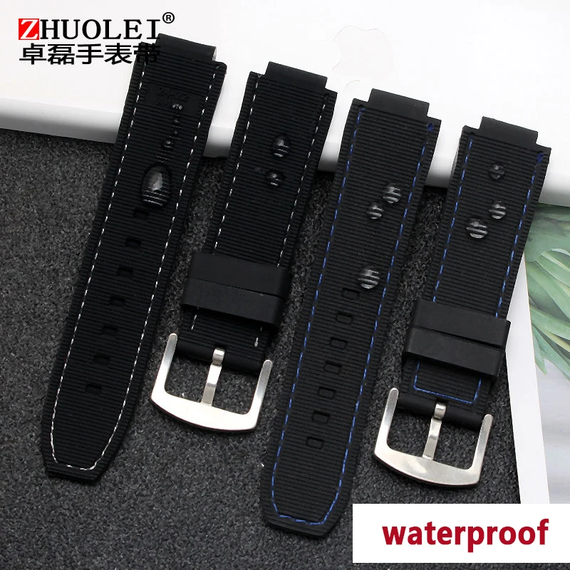 For men\'s Timex T49859|T2N720|T2p141|T2n722|723|738|739  Watchband waterproof rubber Strap 24*16mm lug end with tools Screw pins