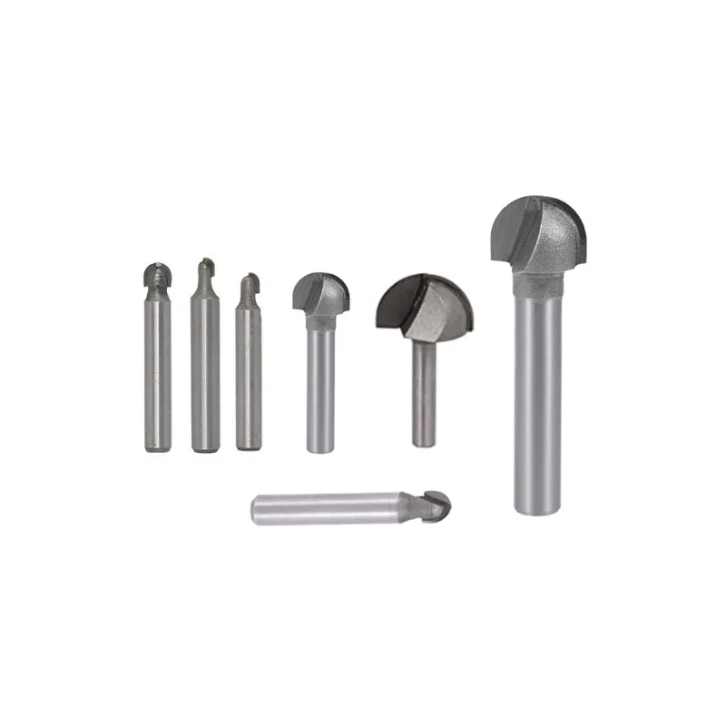 Ponta de carboneto de 2 flautas, haste de aço de 1/4 polegadas, ponta redonda, pacote de 5