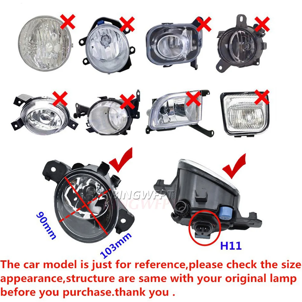 1Pair Car Styling Front LED Fog Lights Halogen Headlight H11 12V Fog Lamp For Renault Clio 2 Hatchback 1998-2004 Foglamps