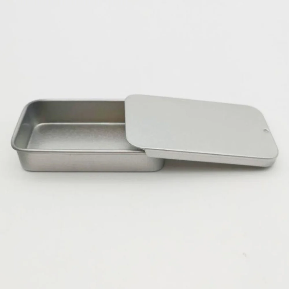 500pcs/lot 60*34*11mm Size Plain Slide Top Tin Box Rectangle Candy Case Storage Box Push And Pull Boxes