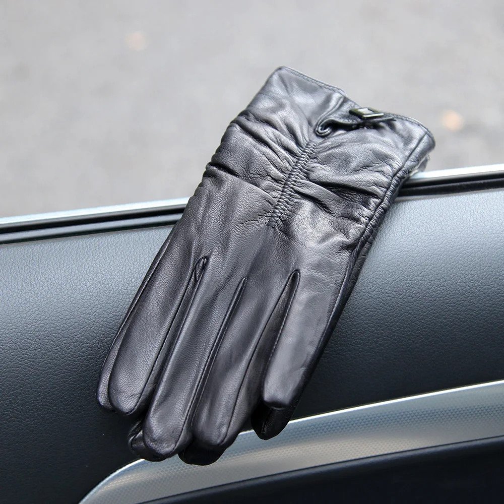 

Перчатки из натуральной кожи ягненка, женские зимние перчатки с кашемировой подкладкой, термоветрозащитные, импортные женские перчатки из овчины для вождения EL064NZ