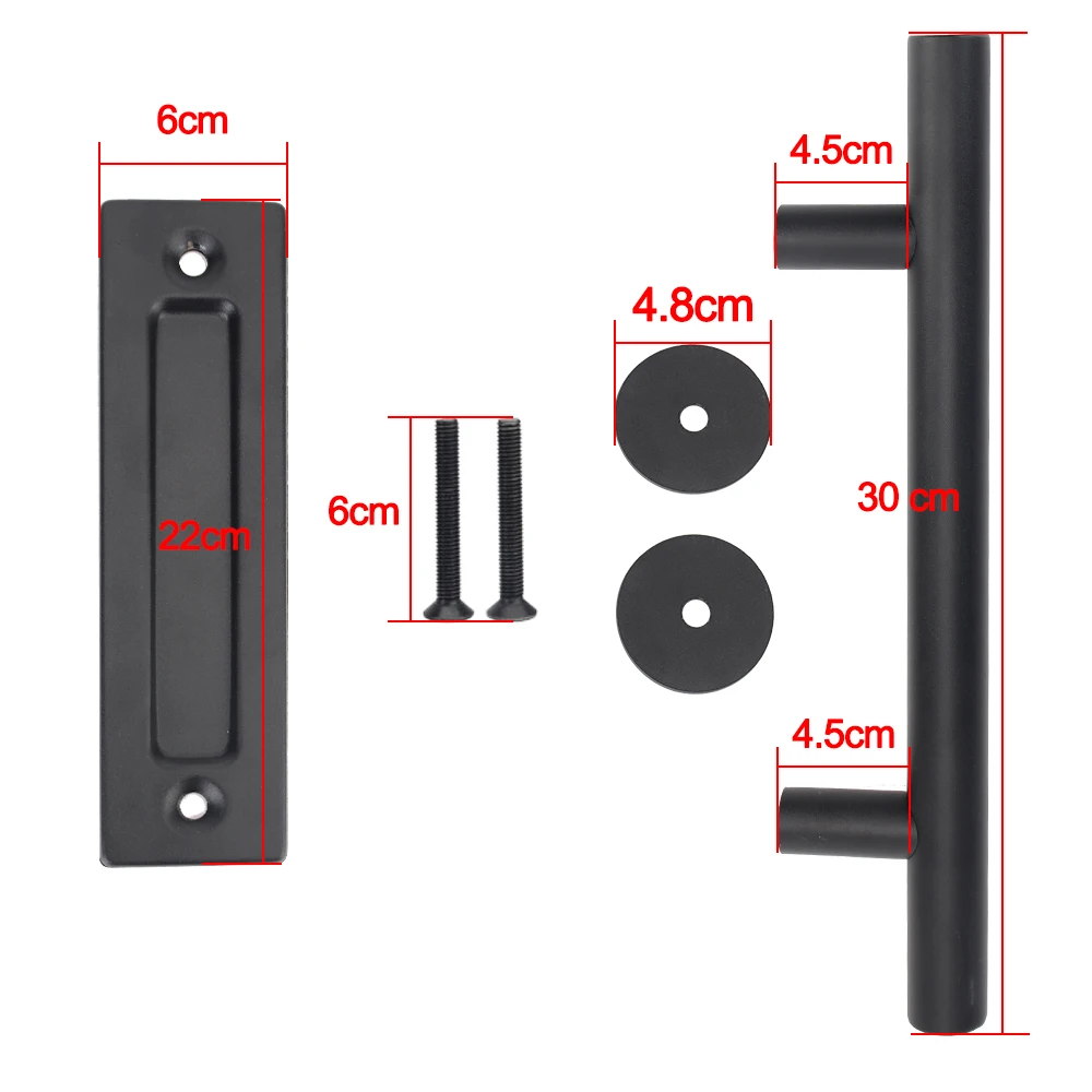 Pull Flush Recessed Wood Door Handle Interior Door 35-45MM Sliding Barn Door Handle Furniture Hardware Set For Cabinet Cupboard