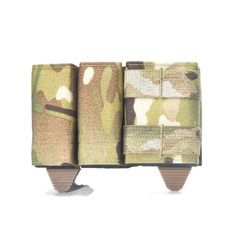 OFYA Tactical Airsoft Double 9MM Single 5.56 1+2 Side Triple Magazine Pouch Multicam Vest Molle Mag Ammo Pouch Bags