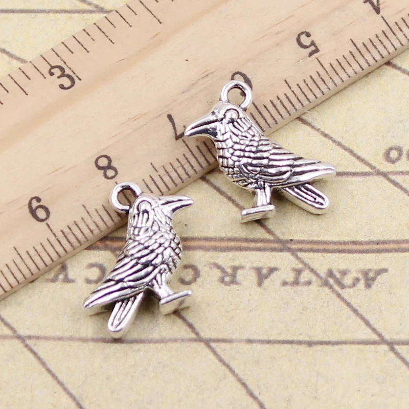 10 sztuk Charms ptak papuga 17x17mm tybetański brąz srebrny kolor wisiorki antyczny tworzenia biżuterii DIY Handmade Craft