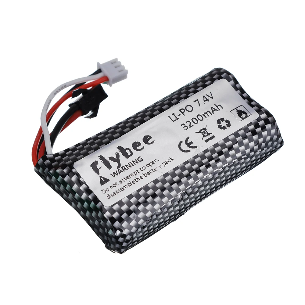 7.4V 3200mAh Battery for Syma S033g Q1 TK H101 YDI U12A 18650 upgrade 7.4V 3000mah Battery Rc Toys Boat Car Truck spare battery