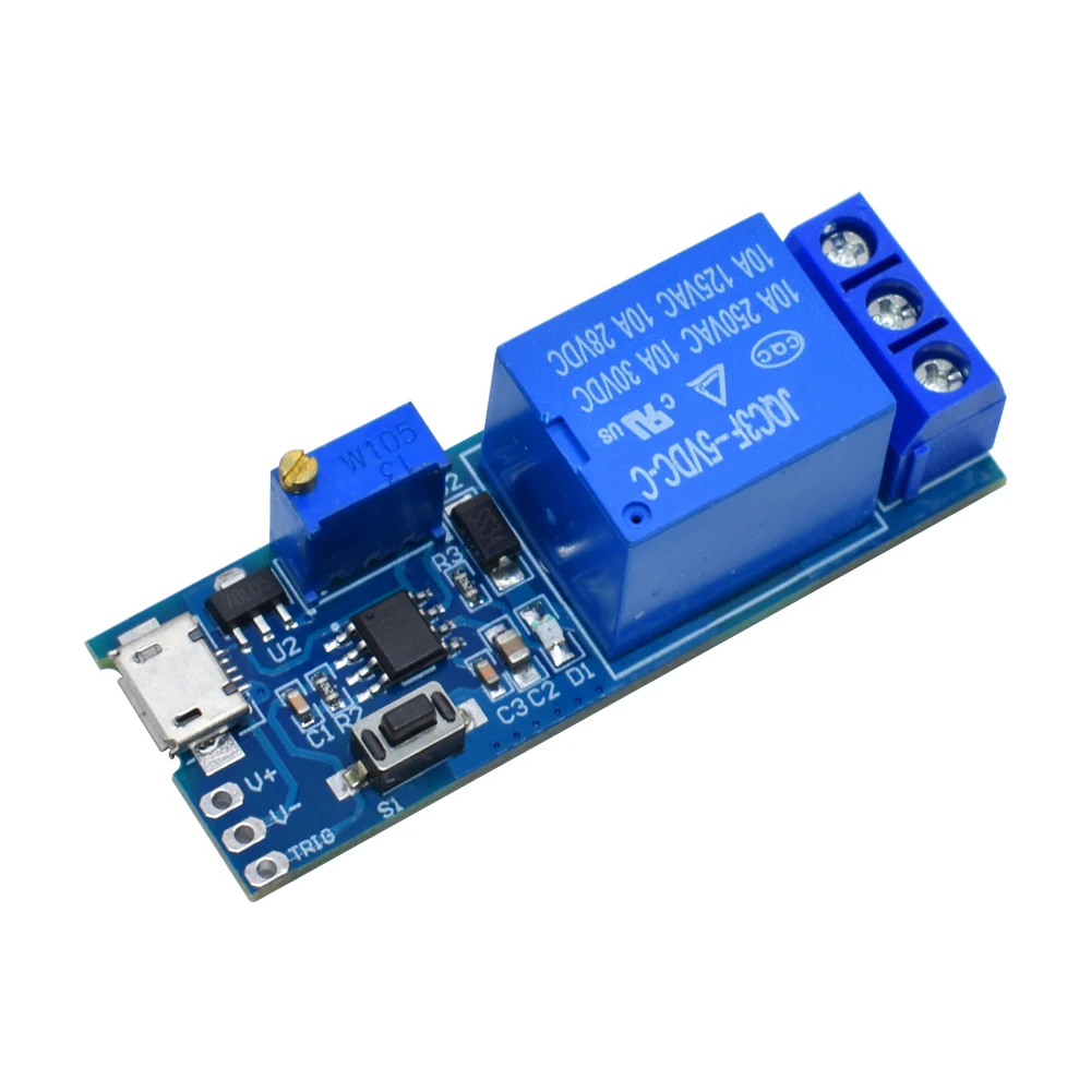 Smart Electronics 5V-30V Micro USB Power Adjustable Delay Relay Timer Control Module Trigger Delay Switch