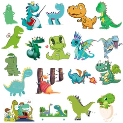 Kawaii Park jurajski naprasowanka Cartoon dinozaur zwierząt termiczna termiczne naklejki transferowe na ubrania DIY dla dzieci T-shirt Decor