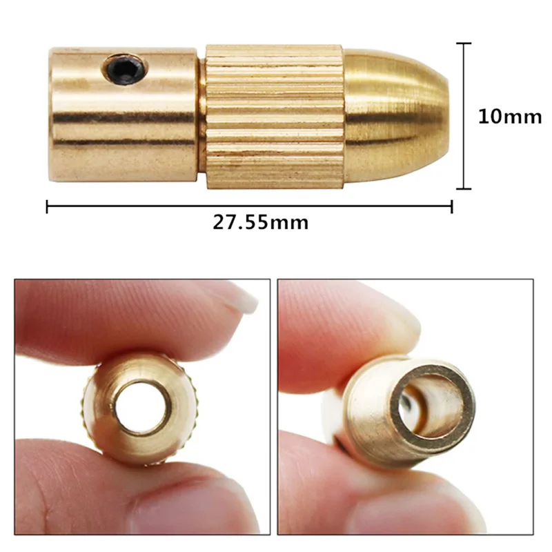 Juego de brocas eléctricas de latón, 12 piezas, 0,5-3,2mm, mandril, abrazadera de eje de Motor eléctrico con llave, broca, accesorios para herramientas eléctricas