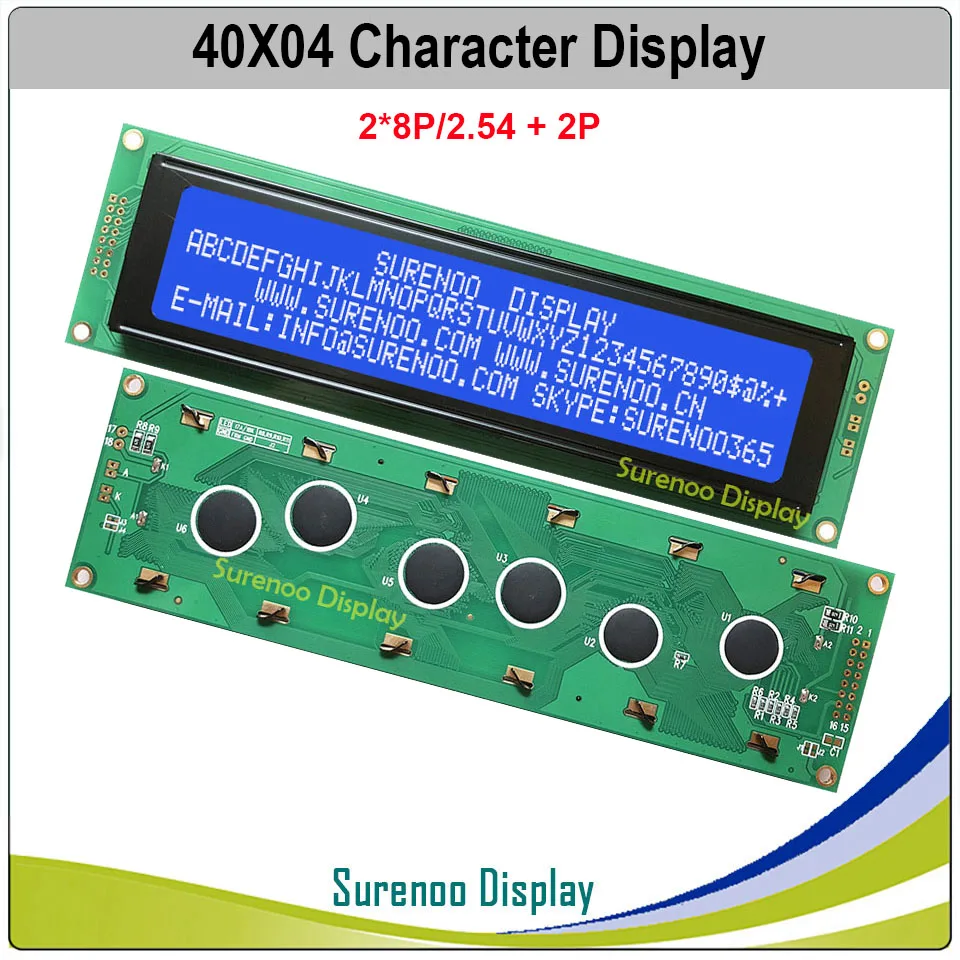 404 40X4 4004 Russisch-Japanisch-Englisch-Zeichen-LCD-Modul-Display LCM Gelb Grün Blau mit LED-Hintergrundbeleuchtung