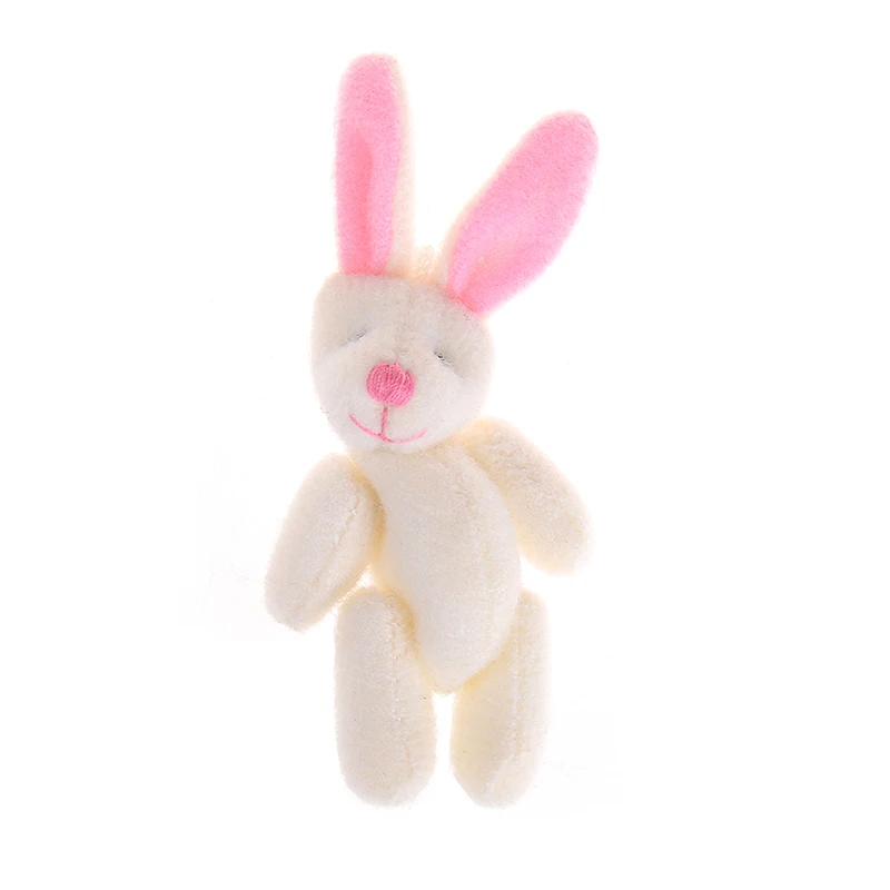 Colgante de oso de conejo de peluche suave, Mini articulación, llavero, ramo, muñeca de juguete, adornos DIY, regalos, 3,5/4/4, 5/6/8cm, 1 pieza