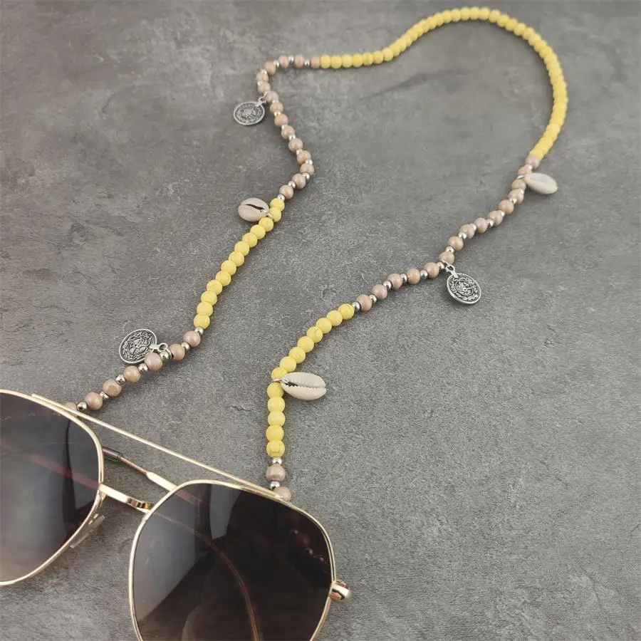 Trendy Womens Stone Beaded Sunglasses Chain Eyeglass Chains Necklace Strap Rope Reading Glasses Holder Jewelry Accessories