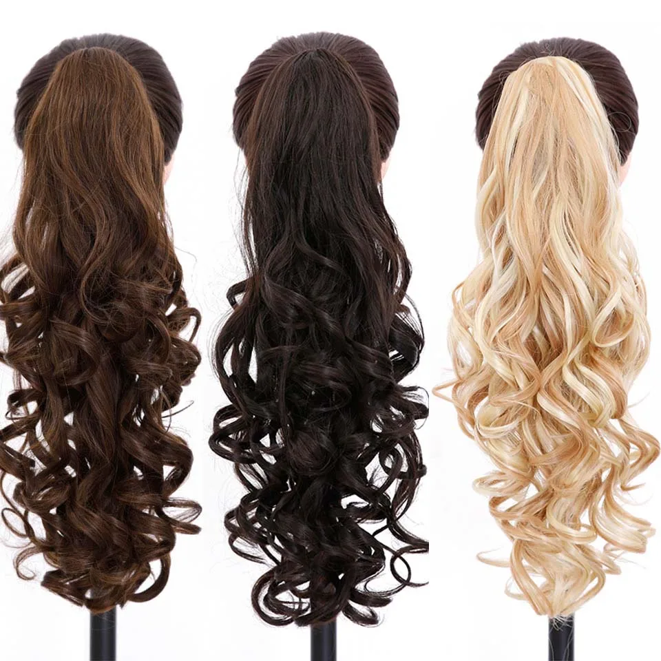 LUPU Synthetic Long Curly Ponytail Claw Natural False Hair Clip In Hair Extensions For Women Heat Resistant Hairpieces