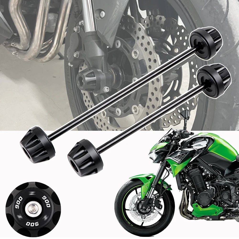 

Z900 Motorcycle Front Rear Axle Fork Crash Sliders Wheel Protector Falling Protection For Kawasaki Z900 2017-2021