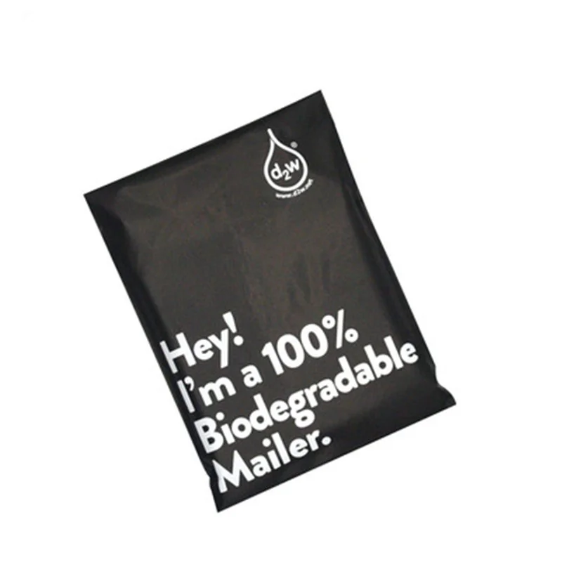 50pcs Black 100% D2W Biodegradable Courier Bag Eco Courier Waterproof Mail Bags Poly Mailers Seal Plastic Mailing Envelope Bag