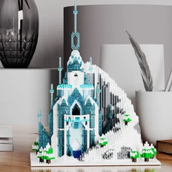 4842pcs+ Frozen Castle Diamond Building Blocks Micro 3D DIY Model Disney Princess Elsa Mini Bricks Figures For Kid Christmas