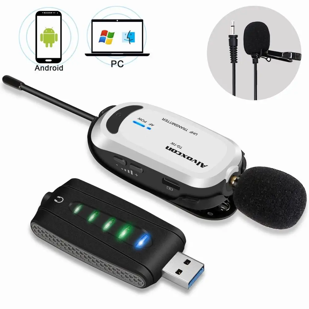 

Professional Recording Studio USB Condenser Wireless Microphone for Phone PC Skype Online Gaming Vlogging