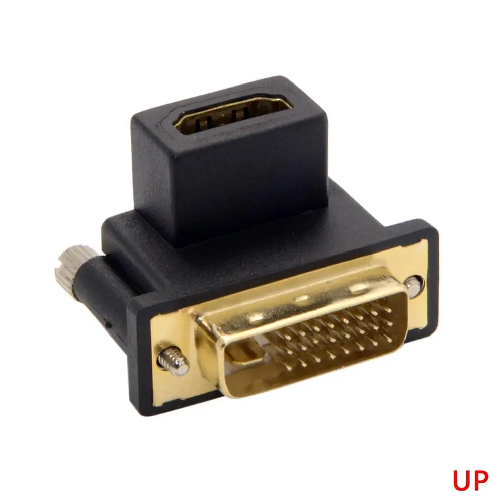 90 Degree  Angle DVI Male To HDMI-Compatible Female Adapter, Used For Computer, HDTV. TV Industrial Machine And Graphics Card