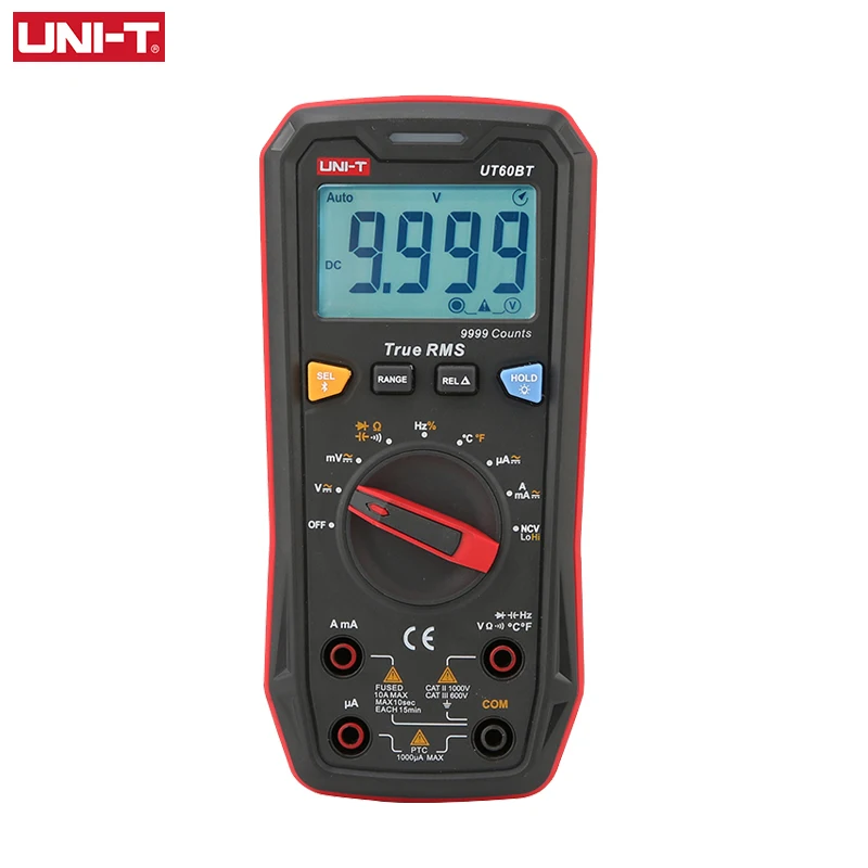 Imagem -03 - Uni-t-digital Multímetro Inteligente Ut60s Ut60bt 1000v ac dc Voltímetro Amperímetro True Rms Medidor de Frequência Capacitor Testador de Temperatura