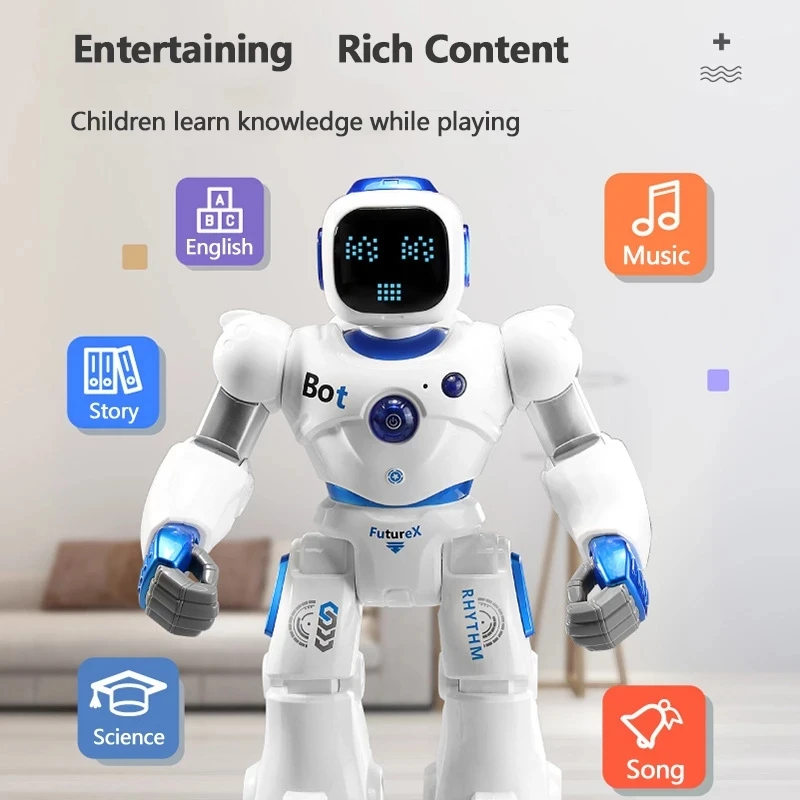 子供用リモコン付きスマートロボット,音楽とダンスのプログラム,タッチコントロールアプリ,ギフト玩具,2.4g