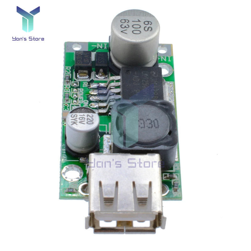 LM2596HV 5V DC-DC 7-56V 9V 12V 24V 36V 48V to Fixed 5V 3A Non-isolated Step Down Buck Converter Module USB Charger Module