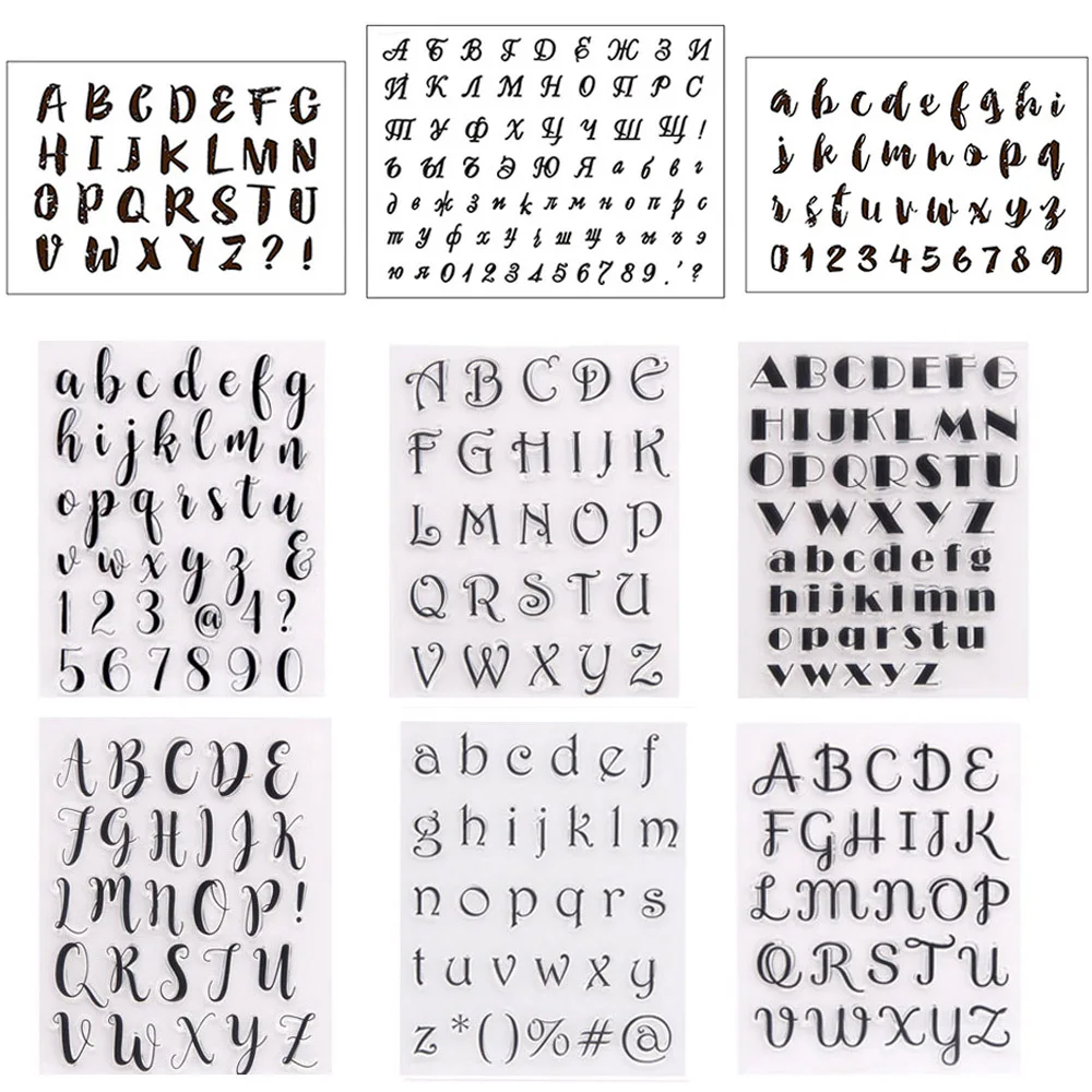 English Russia Alphabet Letters Numbers Clear Stamps Seal for DIY Scrapbooking Making Photo Album Decoration Crafts New Stamps