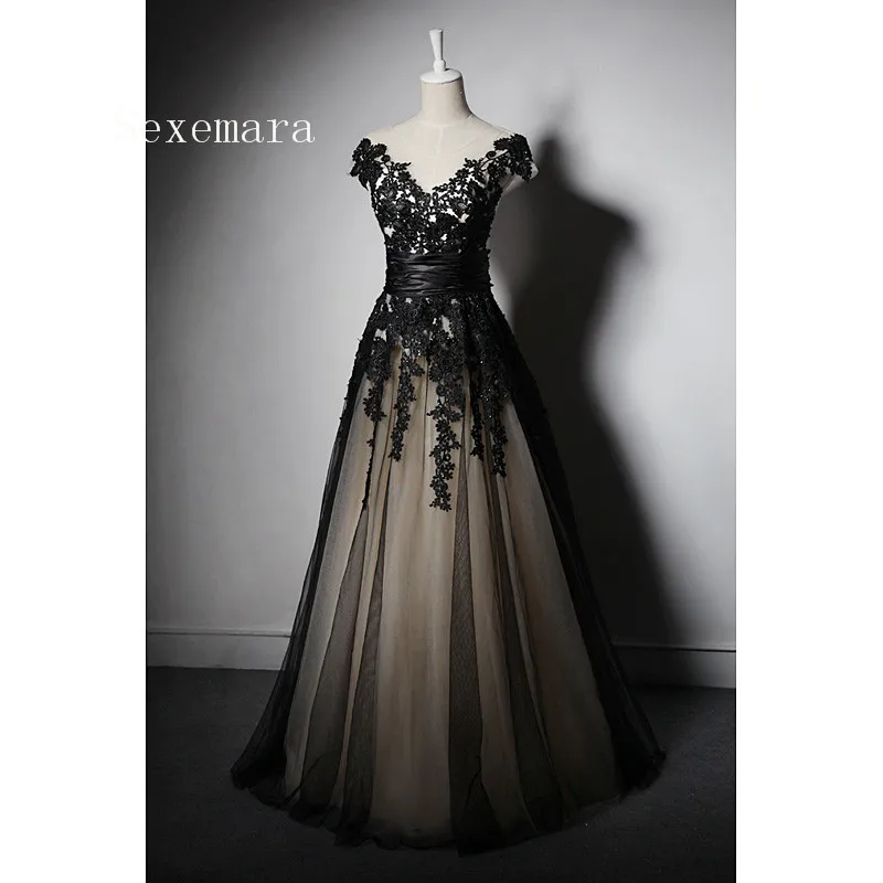 

drop shipping new apliques custom a-line lace appliques beading cap sleeve evening prom gown 2025 Mother of the Bride Dresses