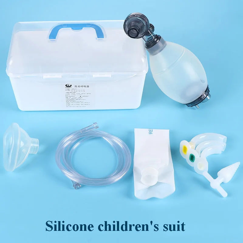 Silica Gel Adult Manual Simple Breathing Apparatus Resuscitator Ambu Bag First Aid Kit Tools Oxygen Machine