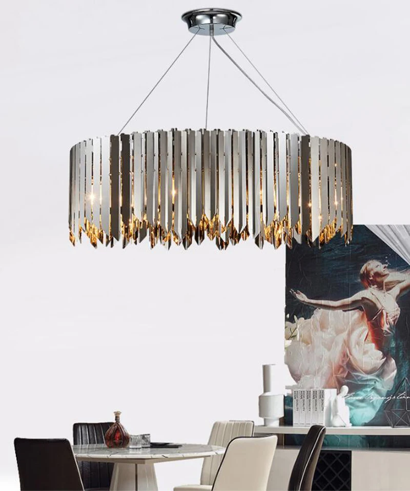 

New Round Gold Silver Modern Chandelier Luxury Hanging Chandelier Lights Of The Living Room Of The Room Manggic Illumination