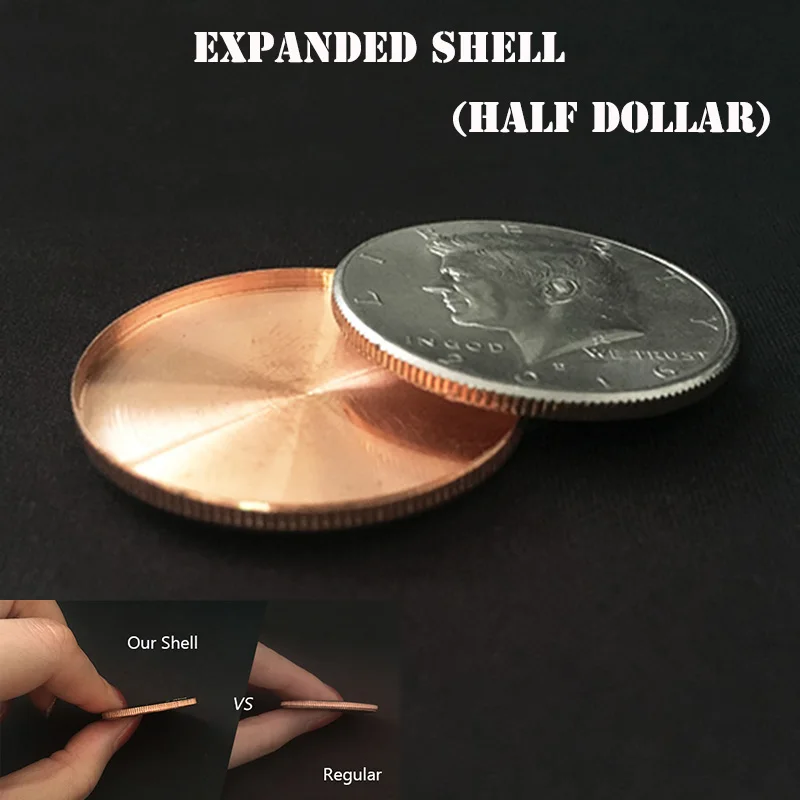 1pc Expanded Shell (head, Half Dollar) Magic Tricks Coin Appear/Vanish Magia Magician Accessory Close Up Illusions Props Gimmick