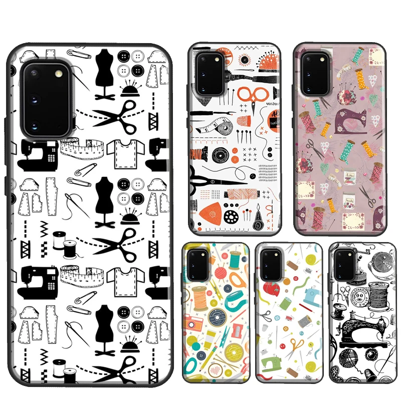 Sewing Scissors Phone Case For Samsung S10 Plus S8 S9 S20 FE S22 S21 Ultra Note 10 Plus Note 20 Ultra