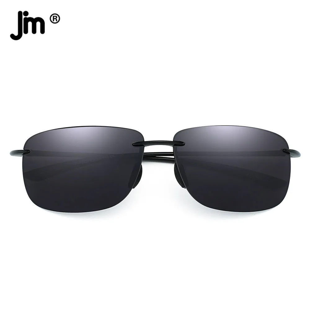 JIM Ultralight Sport Sunglasses for Men Women TR90 Rimless Frame for Running Fishing Cycling Driving