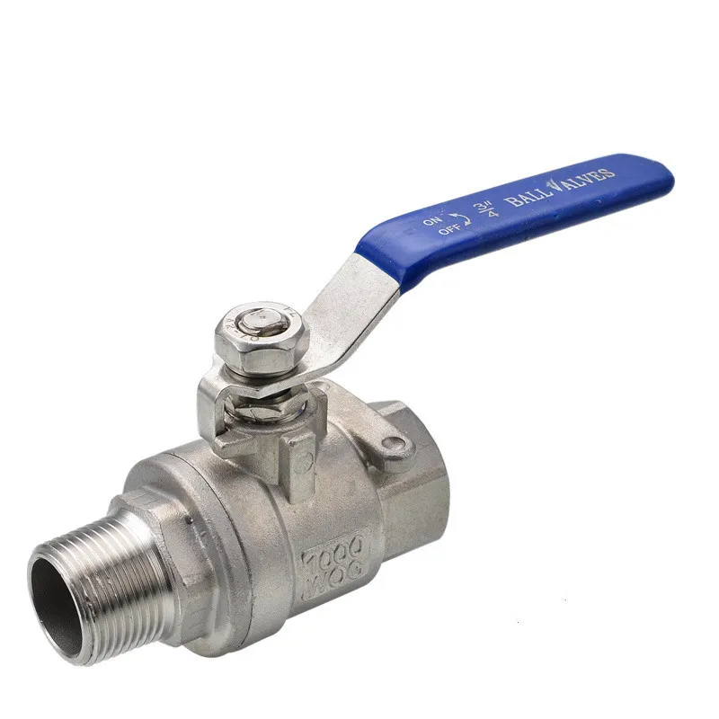 

1/4" 3/8" 1/2" 3/4" 1" BSP Female Male Thread 304 Stainless Steel Full Port Two-Piece Ball Valve