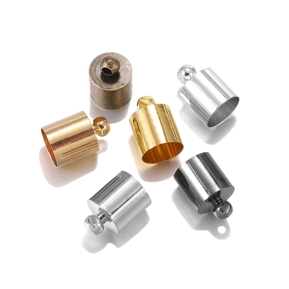 

20-50pcs/lot 3 4 5 6 7 8 9 mm End Tip Cap Fit For Tassel Leather Cord End Crimp Caps Beads Caps Supplies For DIY Jewelry Making