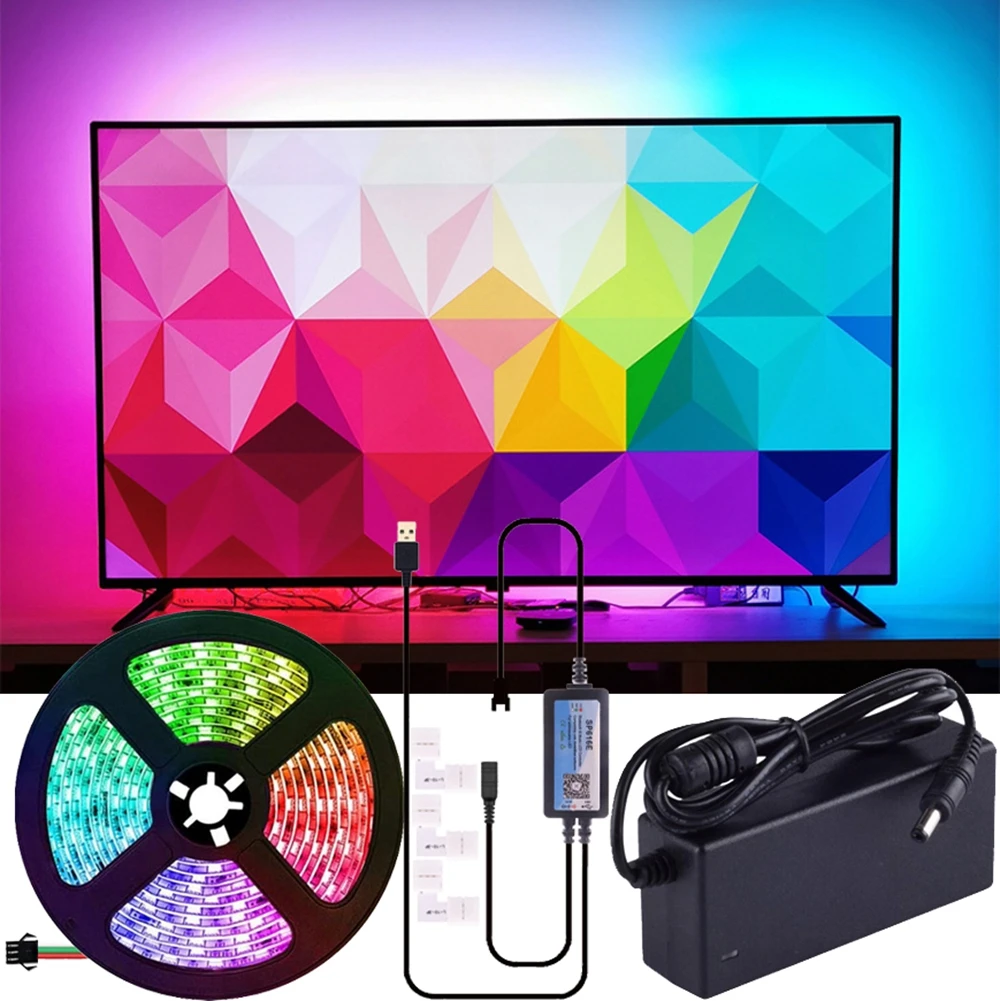 WS2812B LED Strip DIY Ambient PC Dream Screen WS2812 Light USB Computer Monitor Backlight SP616E Bluetooth&Music Controller Set