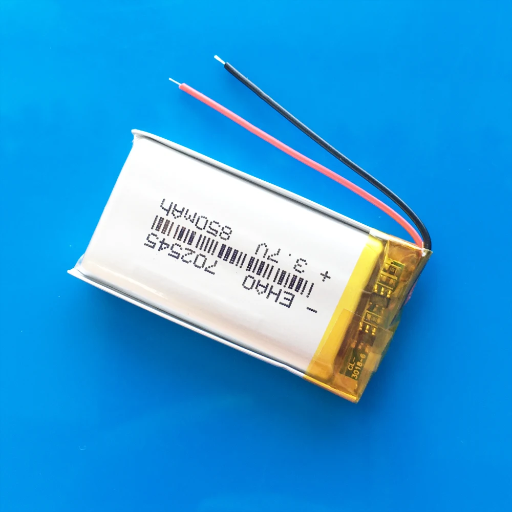 Model 702545 3.7V 850mAh Lipo polimerowy akumulator litowy do rejestratora Bluetooth ebooka kamera LED Light zegarek