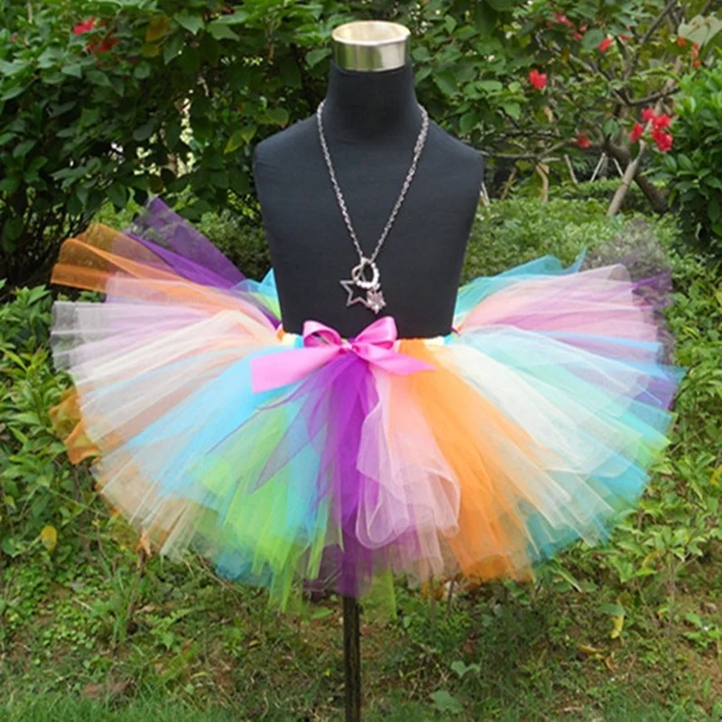 Fluffy Tutu Skirts Girls Dance Skirt Powder Blue Birthday Costumes Tutus Pic by actual sample