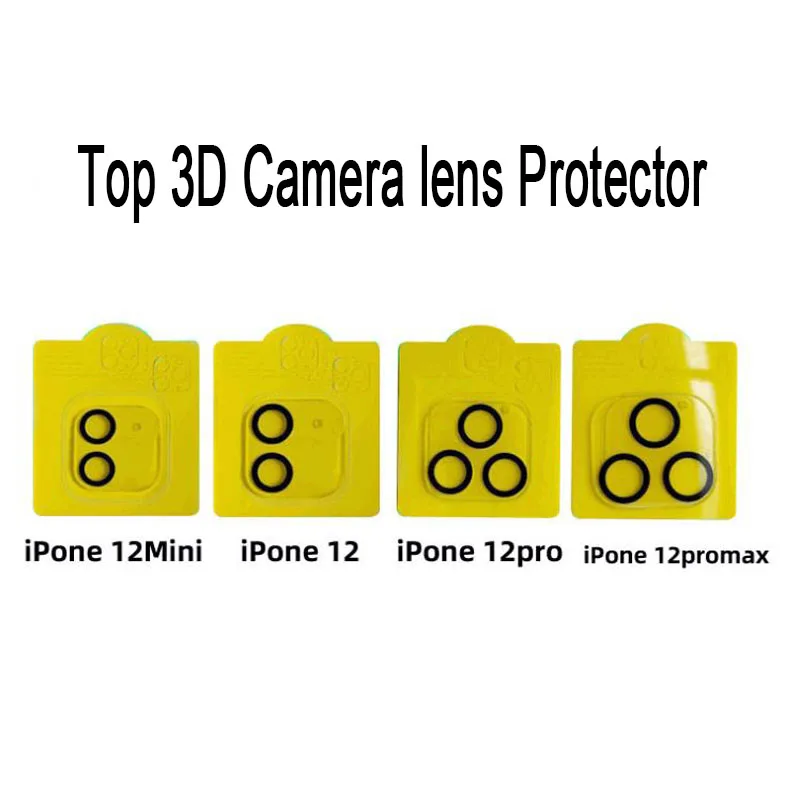 100PCS For IPHONE 16 15 Pro Max 14 Pro 13 Mini 12Pro 11pro Max 12 min 3D Back Camera lens Tempered Glass screen protector