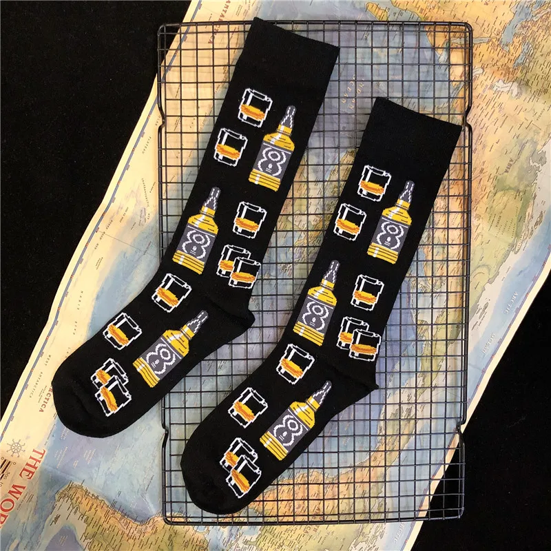 Chaussettes en coton pour adultes, gobelet à bière, tasse en verre de whisky, INNCH, Design Original officiel, joli nouveau Pop Top Street Fashion Sox