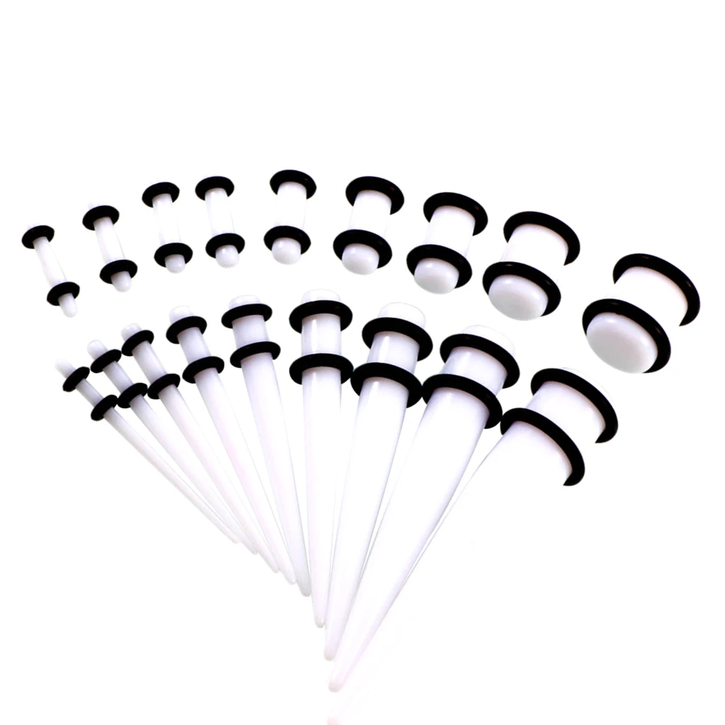 18Pcs Acrylic Ear Stretching Kit Tapers Plugs and Tunnels, Ear Gauges Expander Set Body Jewellery 14G-00G